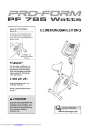ProForm PF 785 Watts Bedienungsanleitung