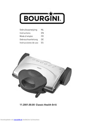 Bourgini 11.2001.00.00 Classic Health Grill Gebrauchsanleitung