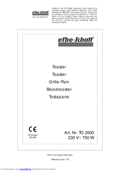 Efbe-schott TO 2000 Gebrauchsanleitung