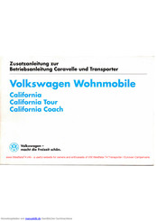 Volkswagen California Betriebsanleitung