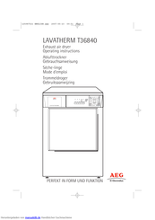 AEG Electrolux Lavatherm 36840 Gebrauchsanweisung