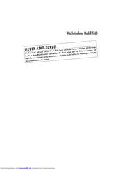 Asko t 760 Bedienungsanleitung