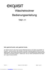 Exquisit TA61-11 Bedienungsanleitung