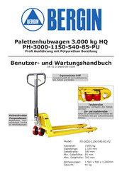 bergin PH-3000-1150-540-85-PU Benutzerhandbuch