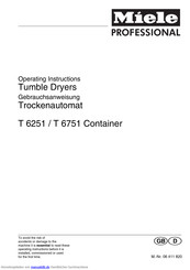 Miele professional T 6751 Container Gebrauchsanweisung