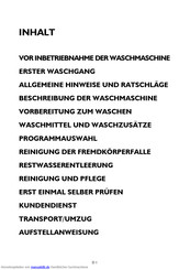 Bauknecht wate 9585 Handbuch