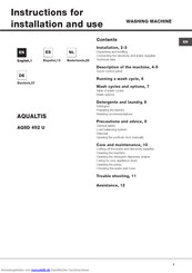 Ariston AQUALTIS AQ8D 492 U Bedienungsanleitungen