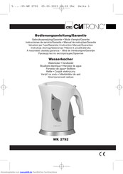 Clatronic wk 2792 Bedienungsanleitung