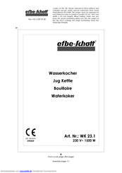 Efbe-schott WK 23.1 Gebrauchsanleitung