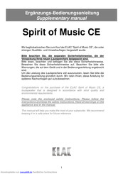 Elac Spirit of Music CE Bedienungsanleitung