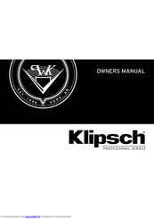 Klipsch Professional series Bedienungsanleitung