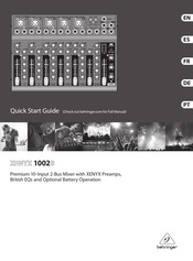 Behringer XENYX 1002B Schnellstartanleitung