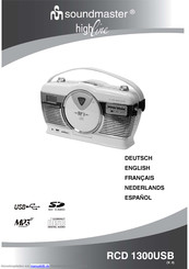 Soundmaster High Line RCD 1300USB Gebrauchsanleitung