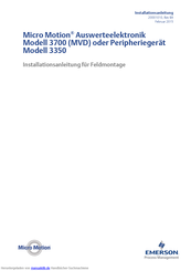 Emerson Micro Motion 3700 Installationsanleitung