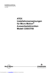 Atex Micro Motion 3350 Installationsanleitung