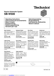 Technics SBW500 Bedienungsanleitung