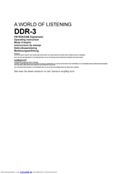 Sangean DDR-3 Bedienungsanleitung