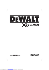 DeWalt XR Li-ION DCR016 Betriebsanleitung