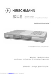 Hirschmann CSR 100 Bedienungsanleitung