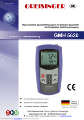 GREISINGER GMH 5630 Betriebsanleitung