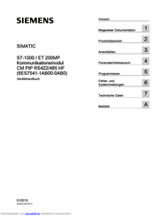 Siemens CM PtP RS422/485 HF Handbuch