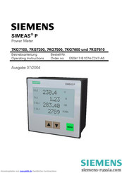 Siemens Simeas P 7KG7500 Betriebsanleitung