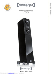 Audio Physic CODEX Bedienungsanleitung