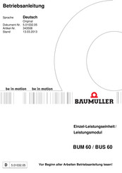 Baumuller BUM 60 Betriebsanleitung