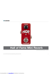 TC Electronic Hall of Fame Mini Reverb Bedienungsanleitung