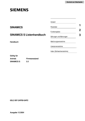 Siemens SINAMICS S Handbuch