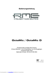 RME Audio OctaMic Bedienungsanleitung