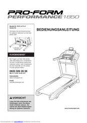 Pro-Form PERFORMANCE 1850 Bedienungsanleitung