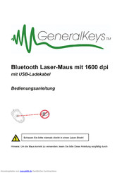 Generalkeys Bluetooth Laser-Maus mit 1600 dpi Bedienungsanleitung