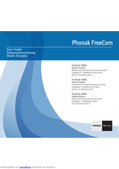 Phonak FreeCom 3000 Gebrauchsanweisung