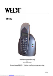 Welco D 600 Bedienungsanleitung
