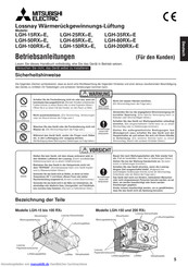 Mitsubishi Electric Lossnay LGH-200RX5-E Betriebsanleitung