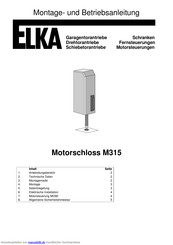 Elka Motorschloss M315 Montageanleitung Und Bedienungsanleitung