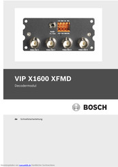 Bosch VIP X1600 XFMD Schnellstartanleitung