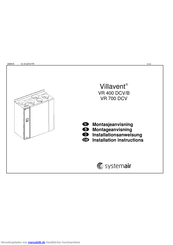 SystemAir villavent VR 700 DCV Installationsanleitung