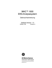 GE Medical Systems MAC 1600 Gebrauchsanweisung