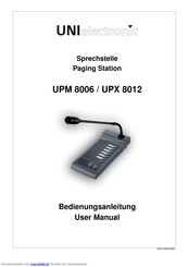 UNIELECTRONIC UPM 8006 Bedienungsanleitung