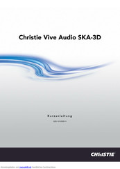 Christie Vive Audio SKA-3D Kurzanleitung