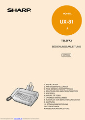 Sharp UX-81A Bedienungsanleitung