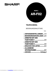 Sharp AR-FX2 Bedienungsanleitung