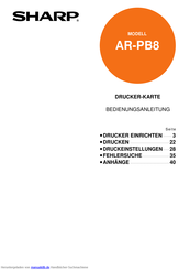 Sharp AR-PB8 Bedienungsanleitung