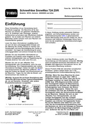 Toro SnowMax 724 ZXR Bedienungsanleitung