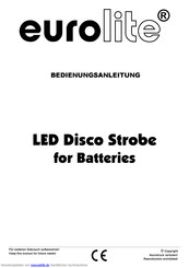 EuroLite LED DISCO STROBE Bedienungsanleitung