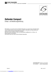 Car Guard Systems Defender Compact Einbauanleitung Und Betriebsanleitung