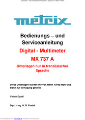 Metrix MX 737 A Serviceanleitung