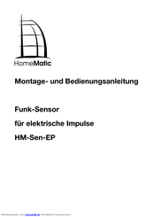elv HomeMatic HM-Sen-EP Montageanleitung Und Bedienungsanleitung